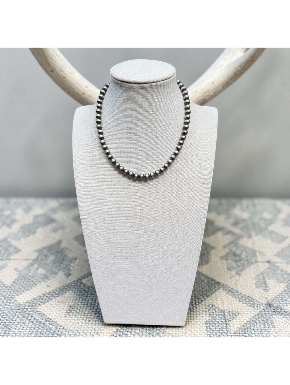 14" 6mm Chimney Butte Sterling Pearls